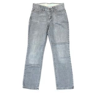 Lee Womens Denim Blue Jeans Pants Total Freedom Fit Straight Leg Gray 6 Short